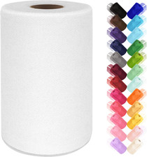 White Tulle Fabric Roll 6 Inch by 100 Yards 300 Ft Tulle Ribbon Sheer Mesh Ne