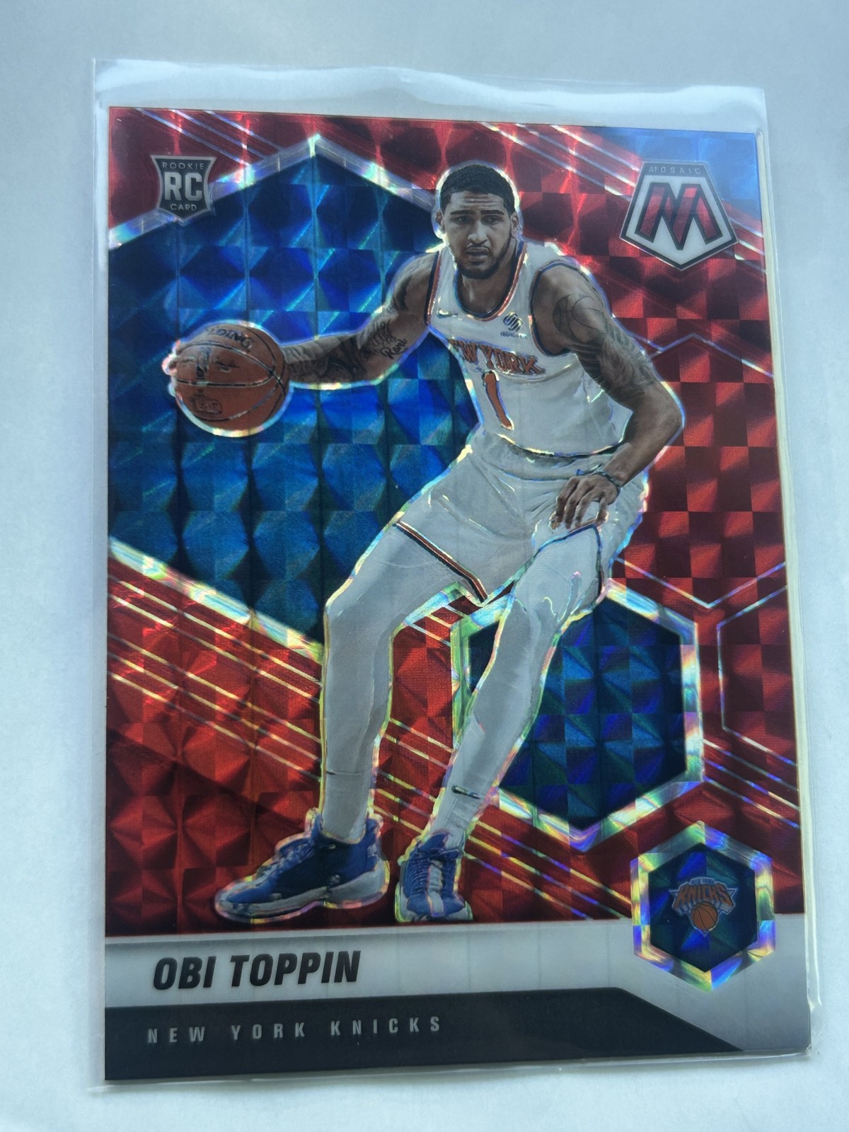 2020-21 Panini Mosaic - Rookie Obi Toppin #220 Reactive Red Prizm (RC)