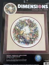 Dimensions Berry Wreath Welcome Counted Cross Stitch Kit 35028 2000