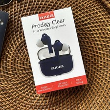 Aiwa Prodigy Clear True Wireless Black Earphones New in Box