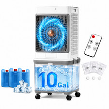 Evaporative Air Cooler 2500cfm Swamp Cooler Fan With 10gal Detachable Water Tank