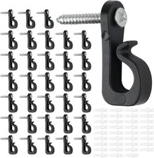 Q-Hanger 35 Pcs Screw-in Hooks，Fence Hooks for Outdoor Lights, 35pcs Black 