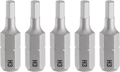 5 x H3.0 Sechskant-Schraubendreher-Bits, 6,35 mm Sechskantschaft, 25 mm Länge, m