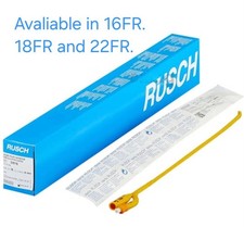 Foley Catheter 18 FR 16" 2Way Coated Latex 5cc Straight Tip 1 - Rusch Gold