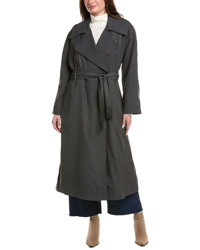 Leset Jane Wool-Blend Trench Coat Women's Grey M