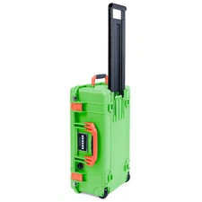Lime Green & Orange Pelican 1535 air case No Foam.  With wheels.