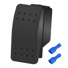 DaierTek Marine Rocker Switch 12V Waterproof Toggle 12 Volt 20A Black