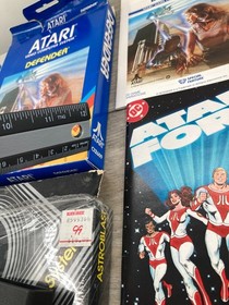 Vintage Atari 5200 Video Game Lot Pac Man 5208 Defender Joust DC Comic Magazine