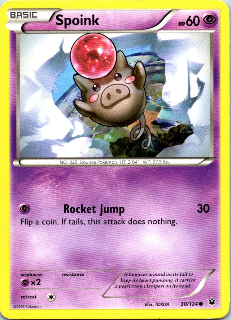 Spoink 30/124 Common XY - Fates Collide MP Pokemon