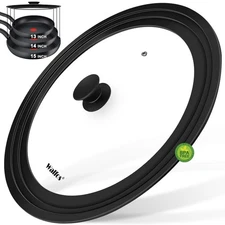 Universal Lid for Pots, Pans & Skillets - Fits 13"-15" Glass & Silicone Rim