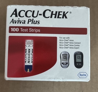 100 Accu-Chek Aviva Plus Test Strips. Box have imperfections! EXP. 09/30/2026
