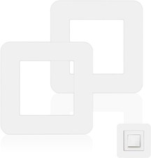 Light Switch Surround, 2Pcs White 3.38 Inch Self Adhesive Light Switch Cover