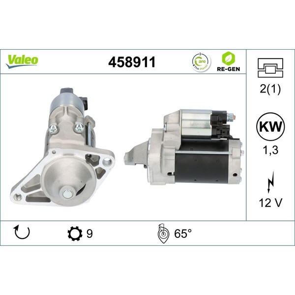Anlasser Starter 12 V 1,3 Kw 9 ZäHne Valeo Passend FüR Toyota Yaris-image