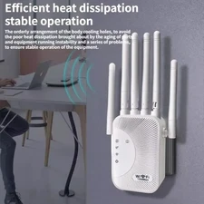 WiFi Extender 1200Mbps WiFi Booster Signal Amplifier w/ Dual Antennas & Ethernet