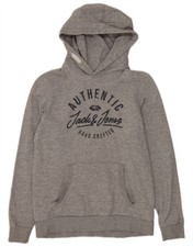 Jack & Jones Herren Grafik Hoodie Pullover Small Grau Gefleckt Baumwolle BK27
