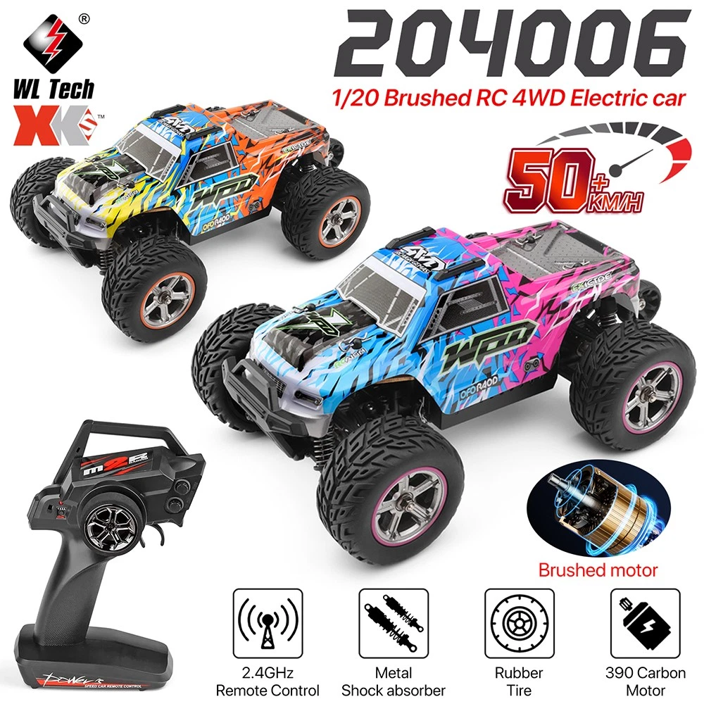 WLtoys 1:20 Scale Hobby RC Car, Truck & Motorcycle Crawlers for
