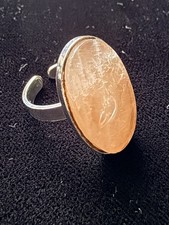 Vintage 835 Silver Orange Carnelian Ring Germany Signed Modernist Size 7