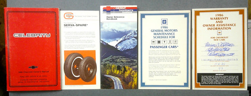 1986 Chevrolet Celebrity Owners Manual