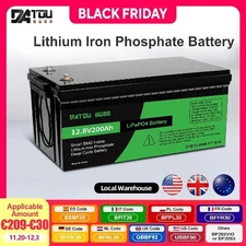 12V Lithium Battery 200AH Nominal Capacity 2560W LiFePO4 Battery With BMS Solar