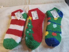 3 Pair Women's Teen Cozy Fuzzy Christmas Socks