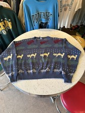 Suéter para mujer Woolrich vintage años 90’s It’s Raining gatos y perros talla M