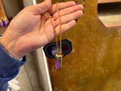 Disney Parks Star Wars Galaxy s Edge Dok-Ondar's Purple Kyber Crystal Necklace