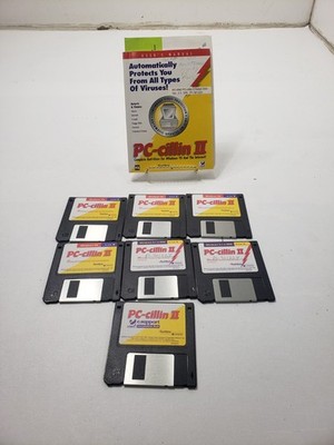 Vintage PC-cillin II Antivirus 7 Disk Set Windows 95 31 DOS 3.5  Floppy Untested