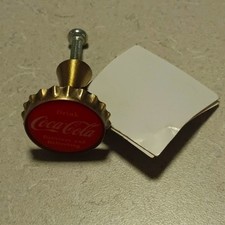 Coca-Cola Bottle Cap Drawer Pull Knob Red Antique Brass Open Road Brands NEW