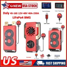 Daly Smart BMS 4S-16S 12V-48V 40A-250A LiFePo4 BMS Bluetooth Module lot AUK USA