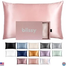 Blissy 100 Pure Mulberry Silk Pillowcase - 22 Momme for Hair  Skin Pink 