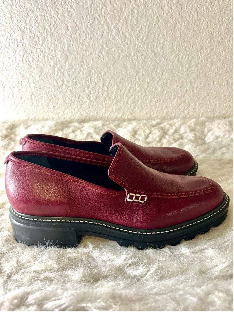 SAOLA Mocassino Bernardo Studio Lug Sole in granato donna taglia 9M