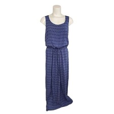 ANA Blue Tank Drawstring Waist Maxi Dress Size Medium