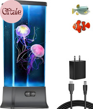 Electric Jellyfish Tank Table Lamp with Color Changing Light Gift for Kids Men W