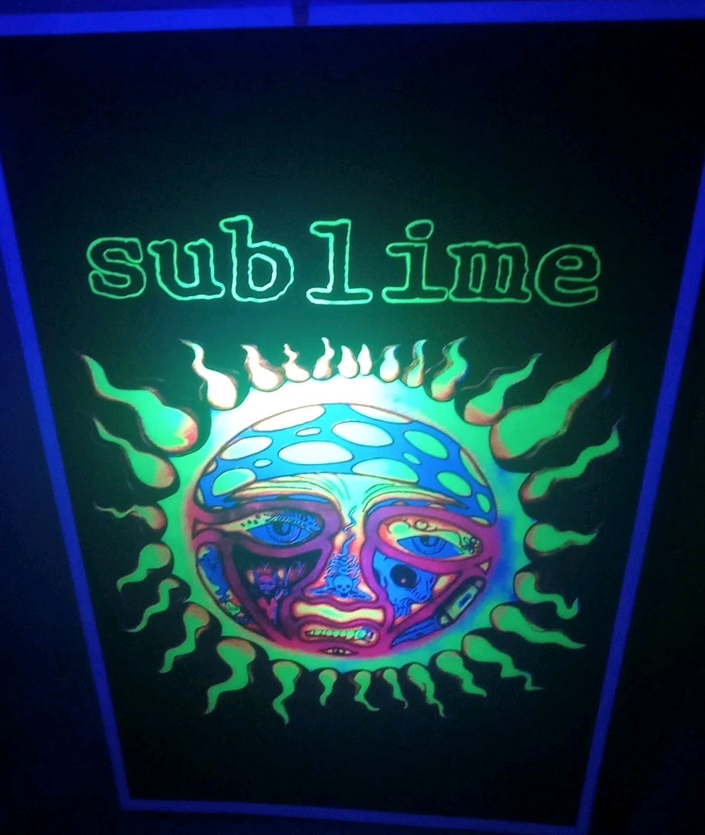 VTG SUBLIME Blacklight Poster #876 1998 40oz to Freedom Sun Velvet/Flocked 23x35