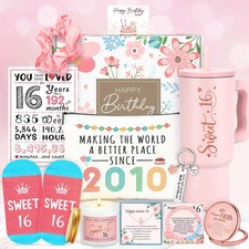 Sweet 16 Birthday Gift for Girls Pink 16th Party Decorations