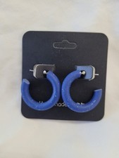 Modern Art Artsy Blue Ring Handmade Fun Earrings Made In USA
