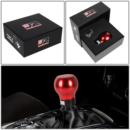 J2 6-Speed MT Teardrop Shape Style Shift Knob Red w/ M8/ M10/ M12 Adapter 170g - Picture 7 of 7