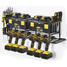 Power Tool Organizer with 6 Drill Holders