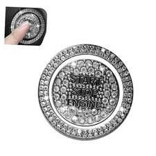 Bling Car Engine Start Stop Button Ring, Sparkling Crystal Engine 2 PCS White