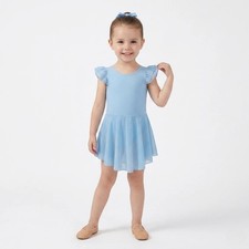 Blue Ballet Tutu Dress Toddler Girls 2-3Y Size 110cm Cotton Stretch Dance Skirts