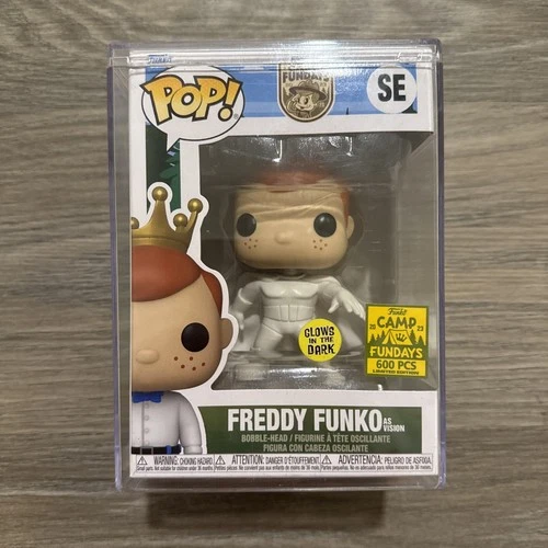 Funko Pop Freddy White Vision Avengers Glow GITD Fundays SDCC 2023 LE600 w/ case