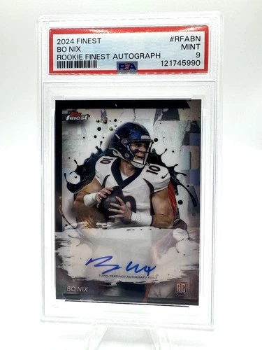 2024 Topps Finest - Rookie Finest Autographs Bo Nix #RFA-BN PSA 9 Denver Broncos