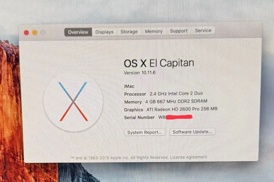 Apple iMac 24" 2007 - A1225 – 2.4GHz – 4GB – 120GB SSD – Boots, No Accessories - Image 3 of 4