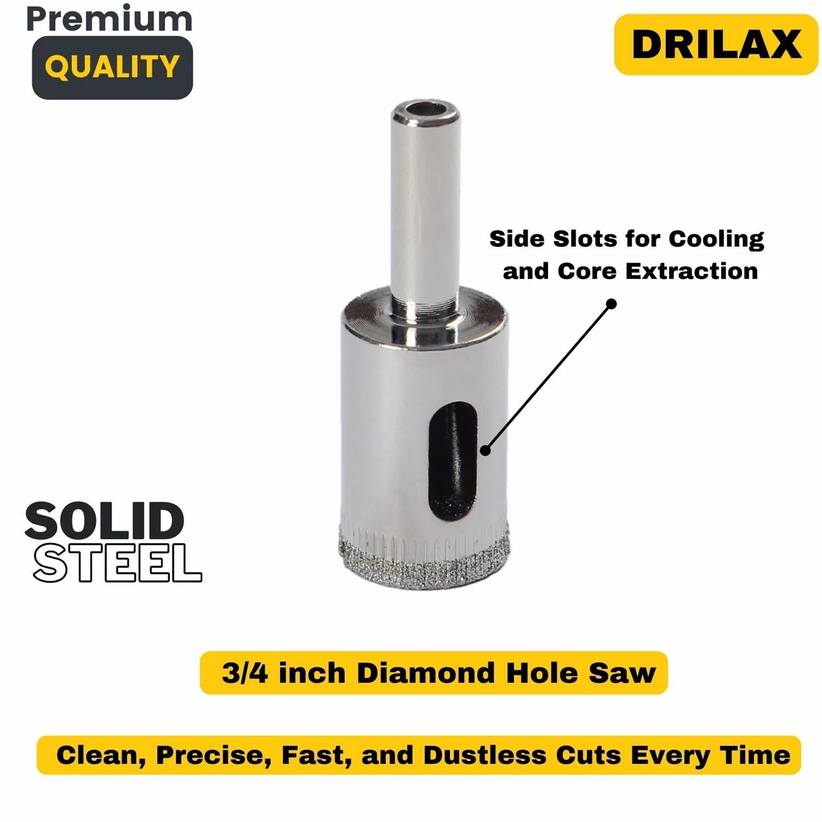 3/4#034; inch diamond tipped drill bit glass bottles blocks holesaw tile  hole saw eBay