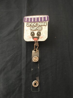 Nurse or medical staff retractable badge holder.  funny phrases.