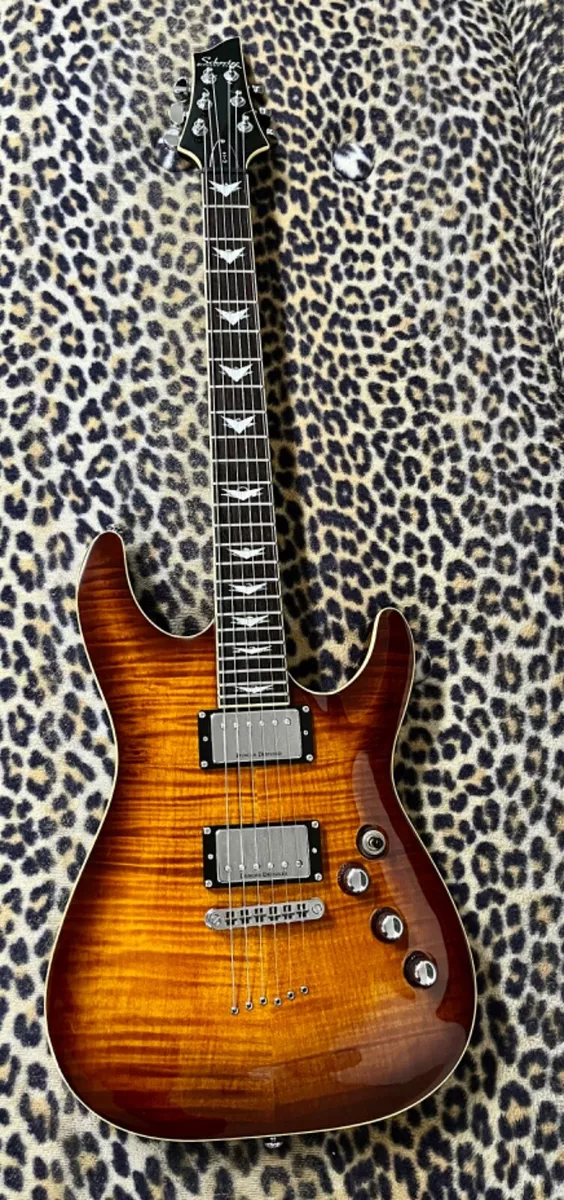 Schecter guitar C-1 plus guitar 2008 rare flame top