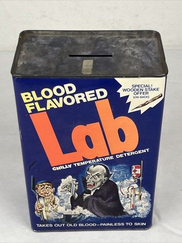 Vtg Blood Flavored Lab Chilly Temperature Detergent Silly Savers Coin Bank USA - Picture 15 of 16
