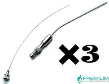 3 Pcs New Surgical Frazier Tube No. 9 Suction 3mm Diagnostic 7.6" Instruments
