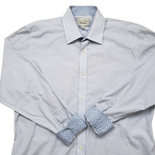 Ted Baker Endurance Dress Shirt Mens 16 34/35 Geometric Flip Cuff Long Sleeve