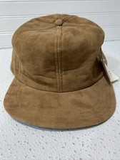 NWT VINTAGE Velvet Hat Ball Cap made in USA Brown Size Large Fleece NEW
